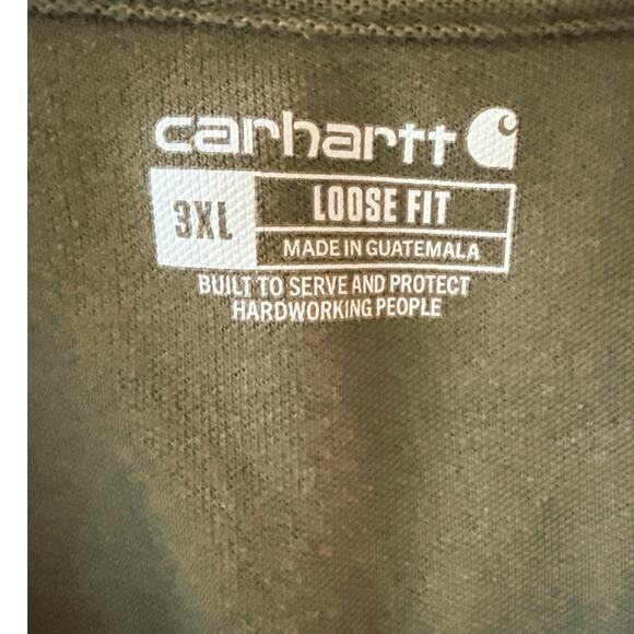 Carhartt Mens Loose Fit Midweight Short Sleeve Button-Down Polo Shirt Size 3XL - Picture 3 of 8